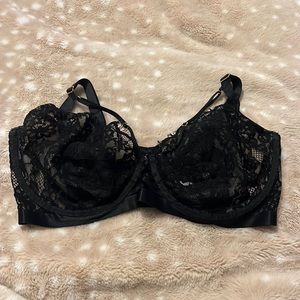 ANGABRIEL Eyelash Lace Full Figure Non-Padded Underwire Unlined Bra 38H